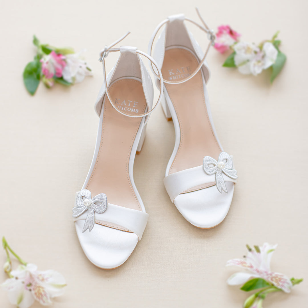 Kate Whitcomb Wedding Shoes Low heel| Bleu Ivory Comfortable