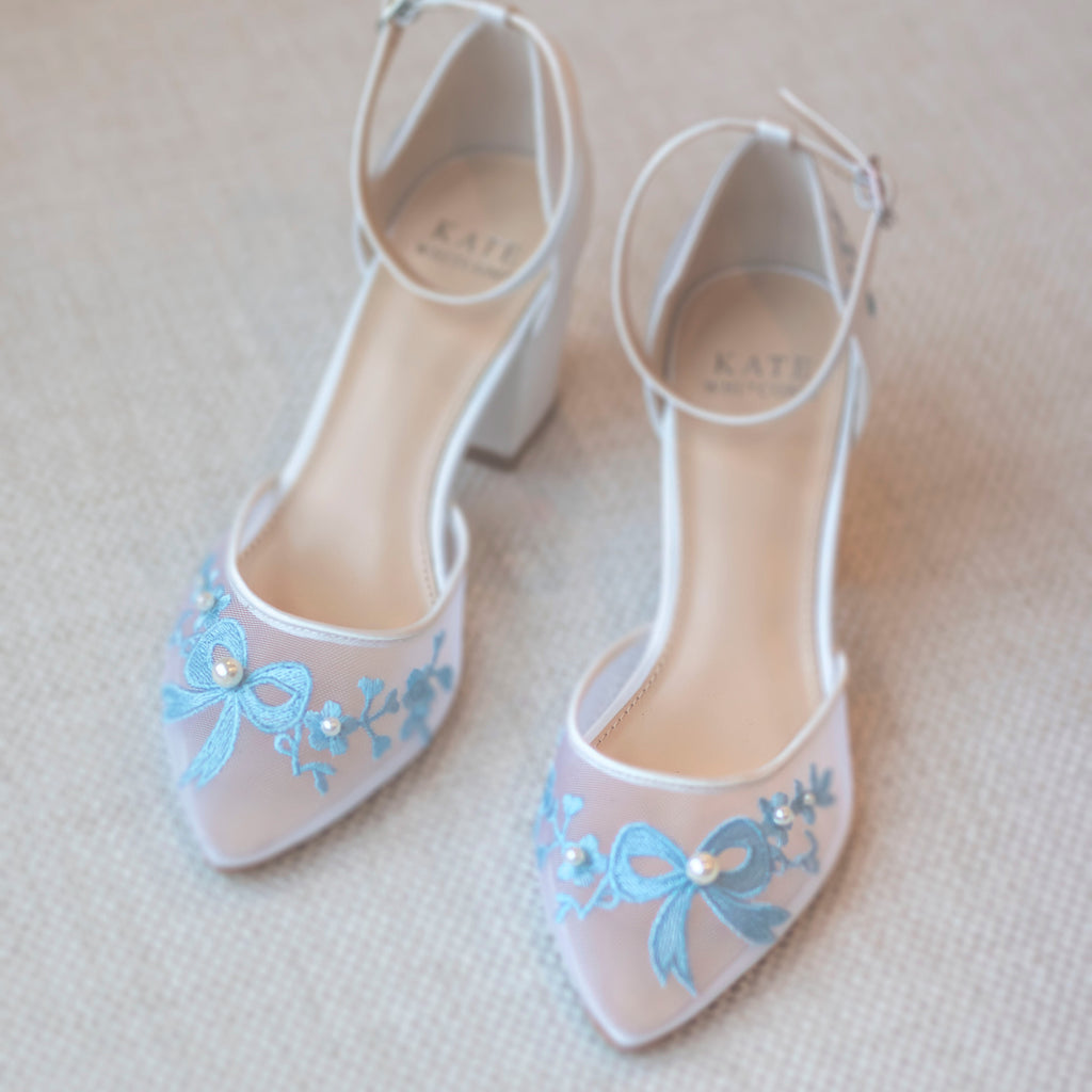 wedding dress with blue heels A Guide on What Shoes to Wear with Your Wedding Dress