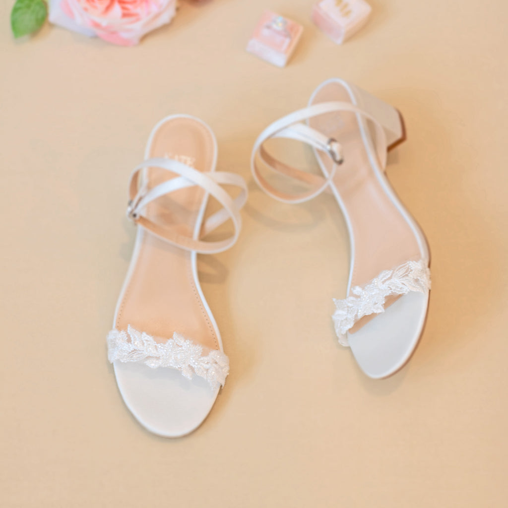 Kate Whitcomb Wedding Block Heels, Paulina Ivory