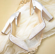 Wedding Shoes Lace High Heel - Hailey Ivory - Kate Whitcomb Shoes