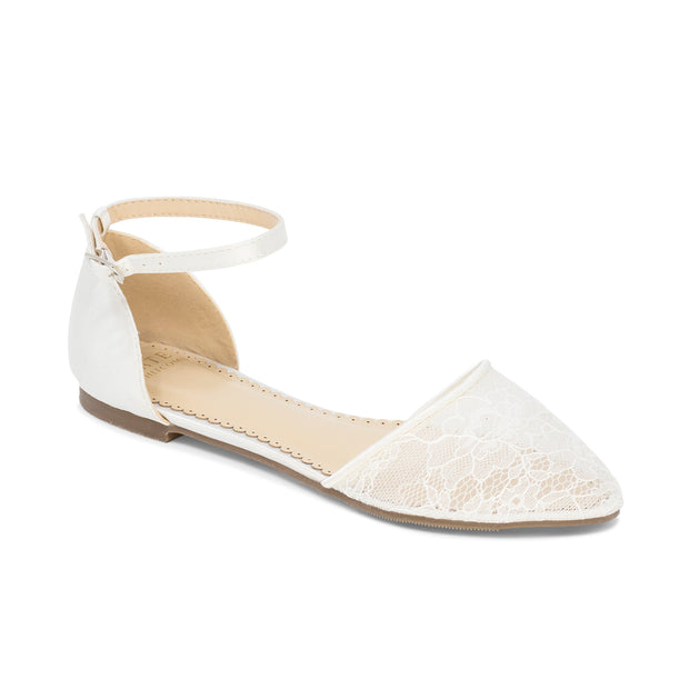 Wedding Shoes lace ballet flat - Emma Ivory - Kate Whitcomb Shoes