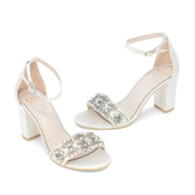 Wedding Shoes Block Heel - Lucy Ivory - Kate Whitcomb Shoes