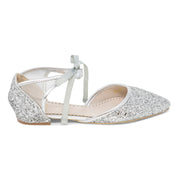 Olivia Silver -Wedding Shoes Glitter Ballet Flat - Kate Whitcomb Shoes