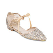 Olivia Rose Gold -Wedding Shoes Glitter Ballet Flat - Kate Whitcomb Shoes