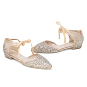 Olivia Rose Gold -Wedding Shoes Glitter Ballet Flat - Kate Whitcomb Shoes