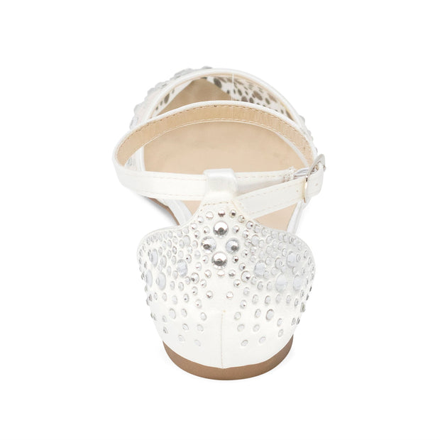 Wedding Shoes Rhinestone Ballet Flat - Elle Ivory - Kate Whitcomb Shoes