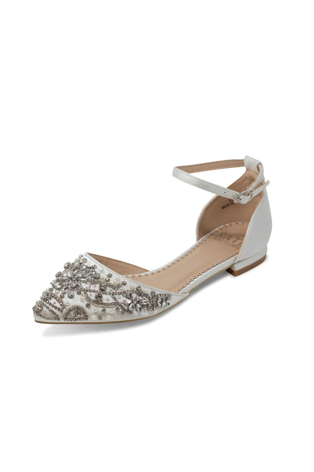 Madison Ivory -Bridal Shoes Pearl and Rhinestone - Kate Whitcomb Shoes