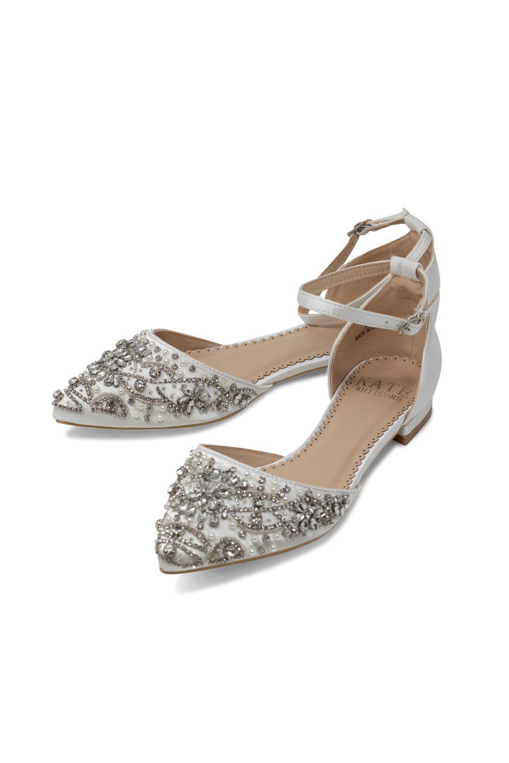 Madison Ivory -Bridal Shoes Pearl and Rhinestone - Kate Whitcomb Shoes