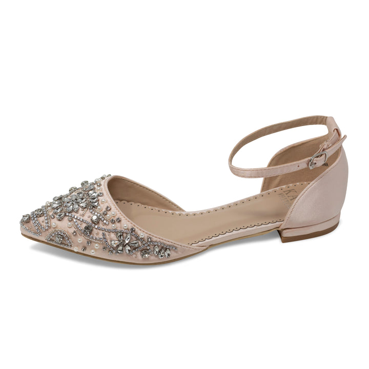 Madison Blush -Bridal Shoes Pearl and Rhinestone - Kate Whitcomb Shoes