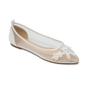 Bridal Shoes Lace Flats - Avery Ivory - Kate Whitcomb Shoes