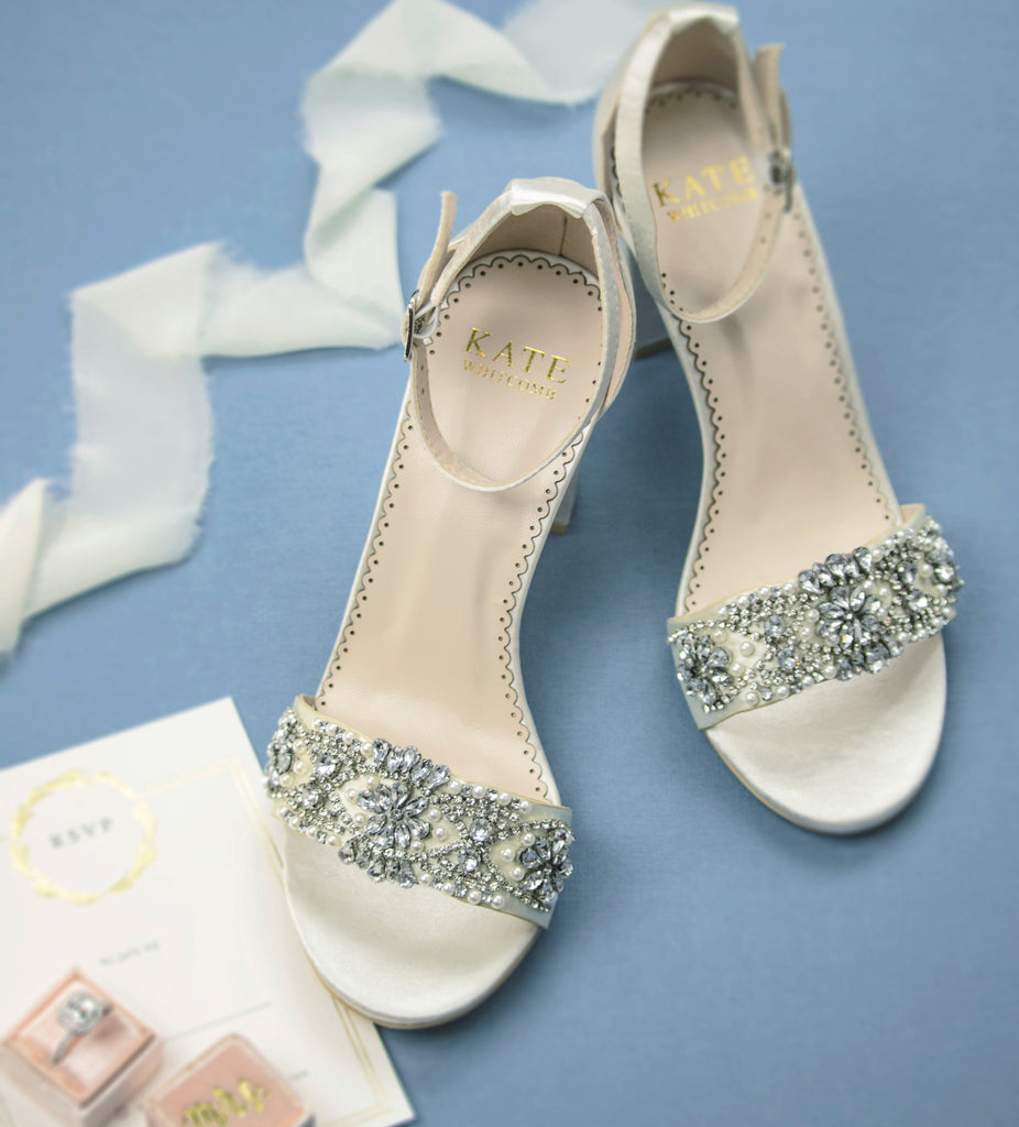 Bridal Shoes Women Chunky Heels Gold Heels Women Wedding Shoes Bride Luxury  Shoes Large size 35-42 Sapatos Femininos - AliExpress