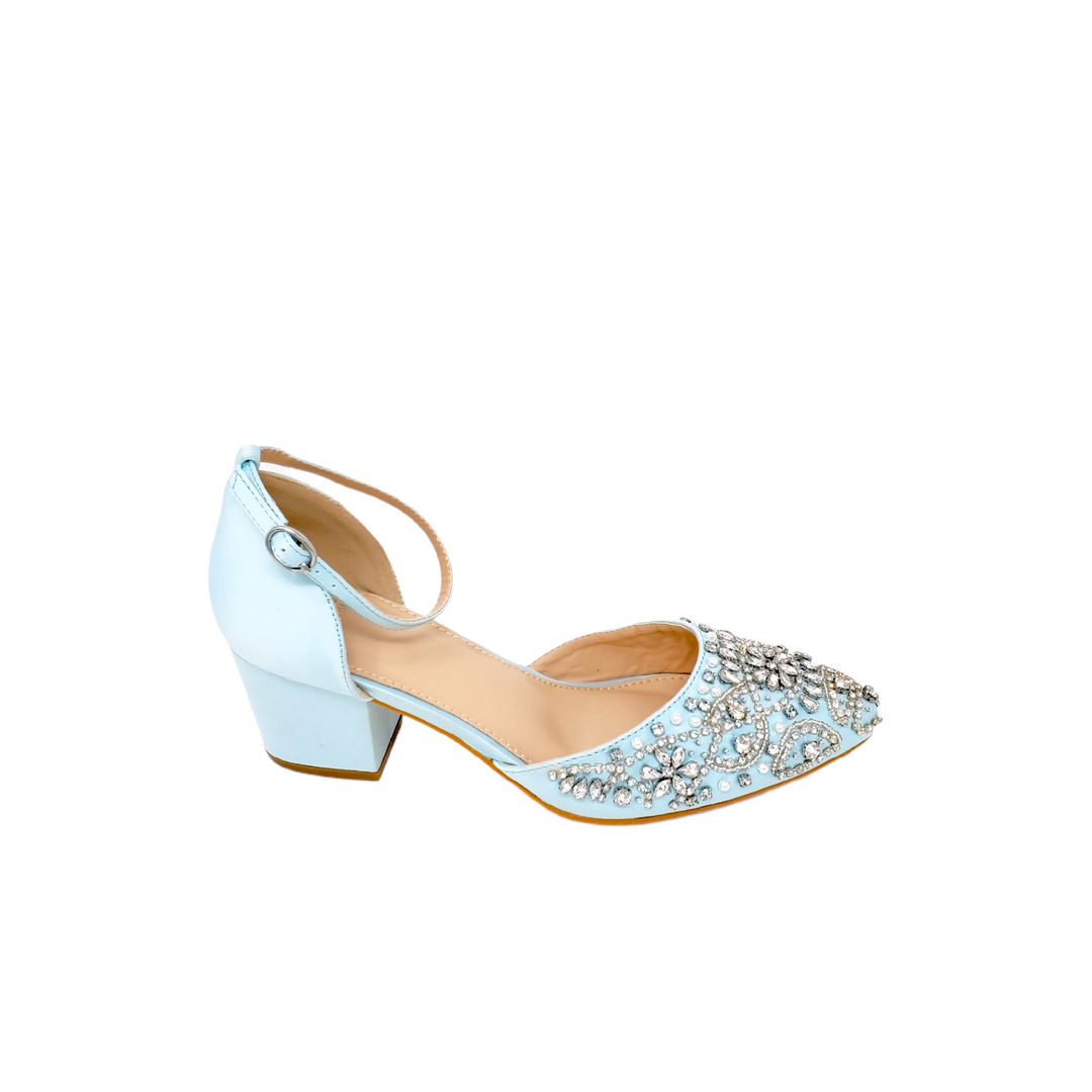 Blue embellished shoes deals