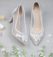 Bridal Shoes Lace Heel - Sofia Ivory - Kate Whitcomb Shoes
