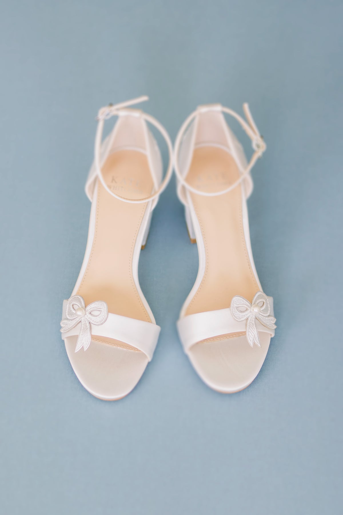 Kate Whitcomb Wedding Shoes Low heel| Bleu Ivory