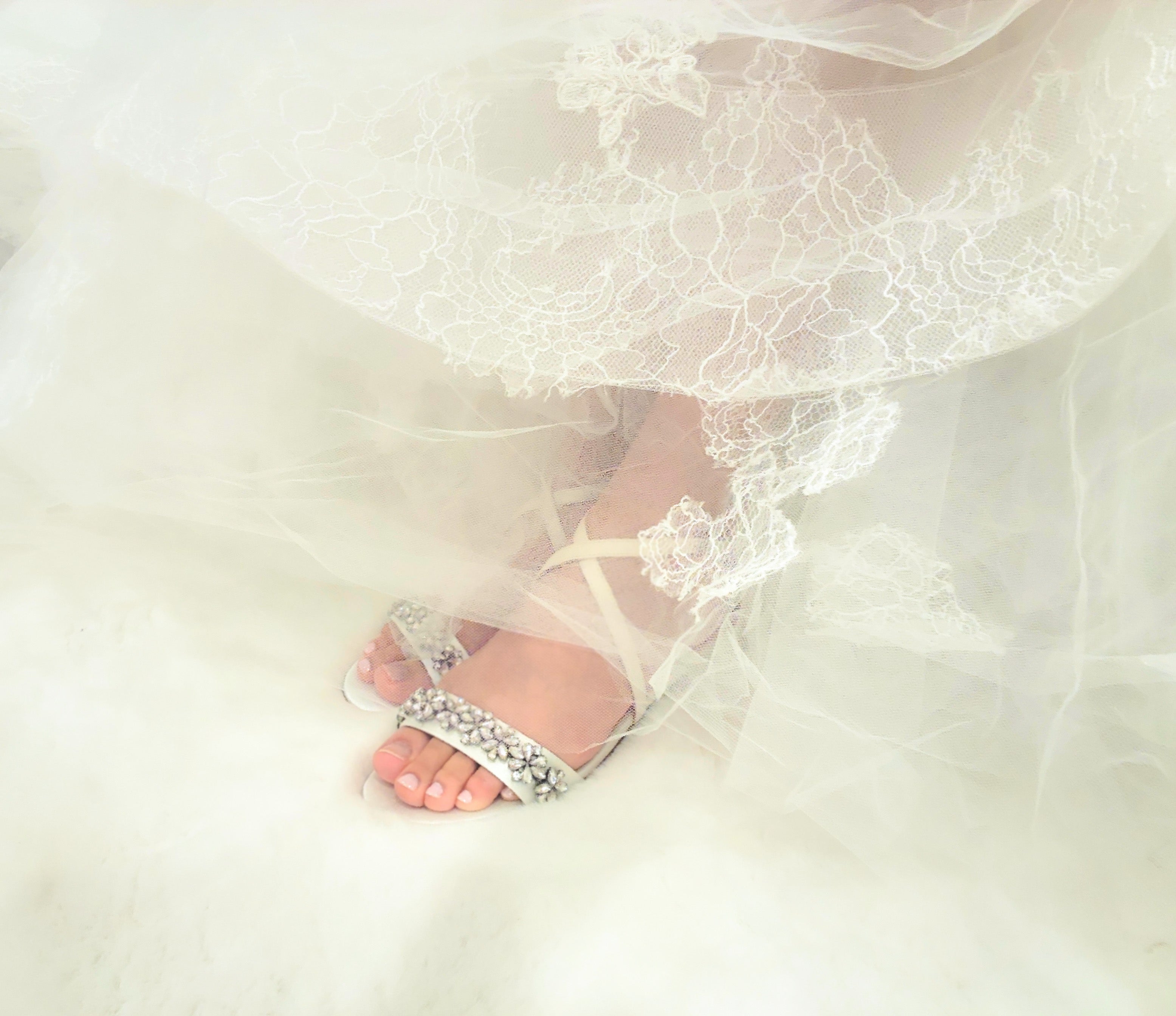 Camila Ivory with sparkly embellishment Comfortable Wedding Flats Kate Whitcomb Shoes