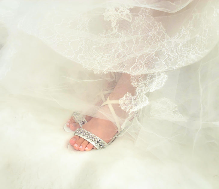Camila Ivory with sparkly embellishment | Comfortable Wedding Flats ...