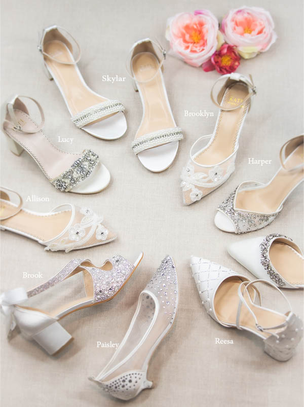White kitten heel bridal shoes Clearance