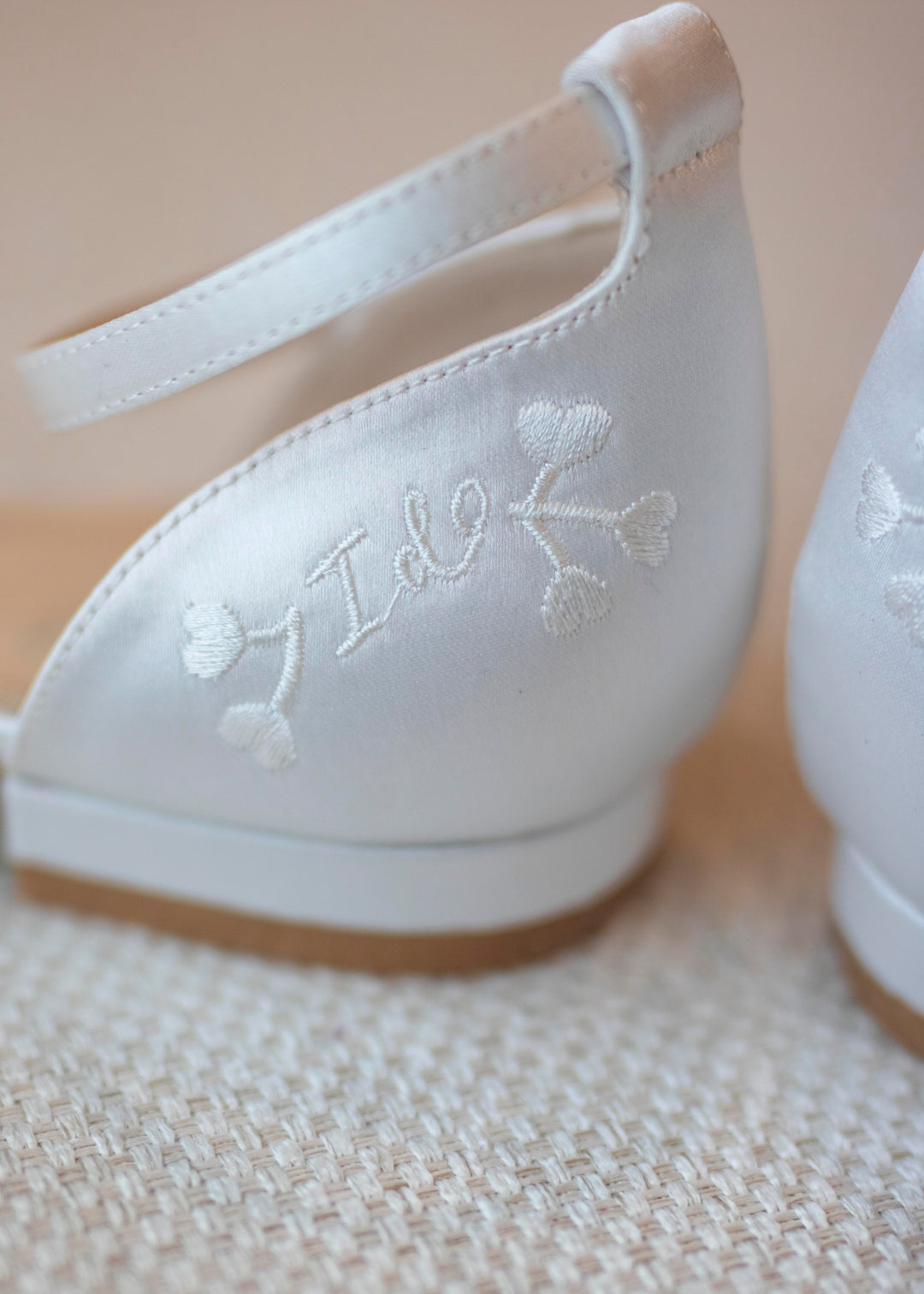 Kate Whitcomb Wedding Flats Remi Ivory Ivory Satin Wedding