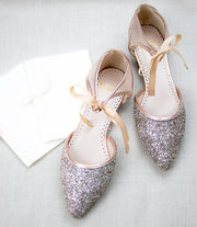 Olivia Rose Gold -Wedding Shoes Glitter Ballet Flat - Kate Whitcomb Shoes